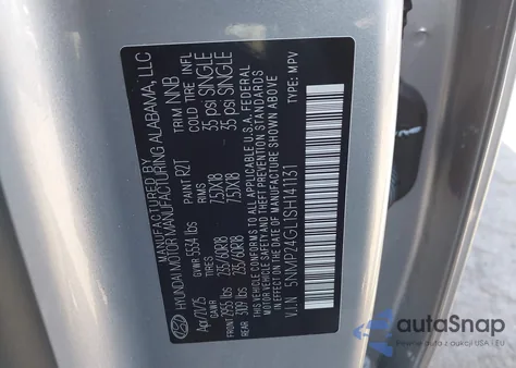 2025 Hyundai Santa Fe Sel из США, поврежденный, VIN 5NMP24GL1SH141131